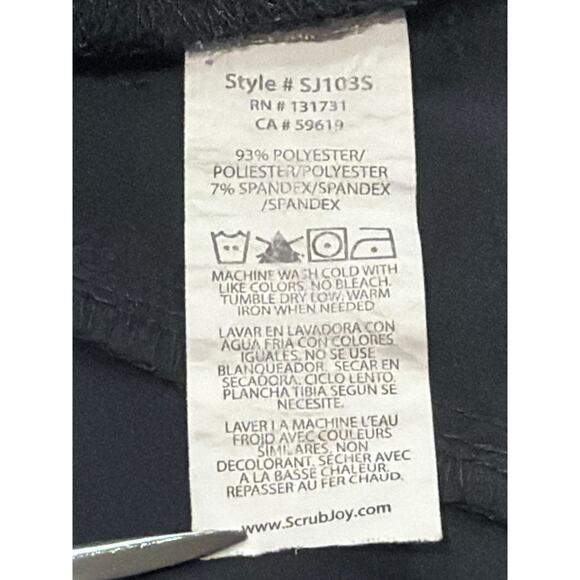 Scrub Joy Bundle (2) Tops Med Black SS Pockets Soft Nursing Medical Healthcare - Picture 8 of 9
